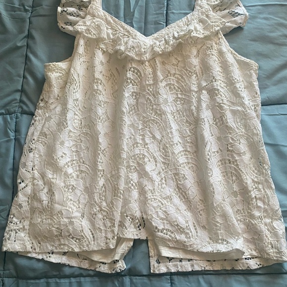 Torrid White Ruffled Blouse with Square Neckline - Picture 6 of 9